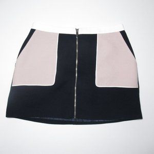 OASIS UK Mod Style Colorblock Skirt w/ Pockets - 8 Medium